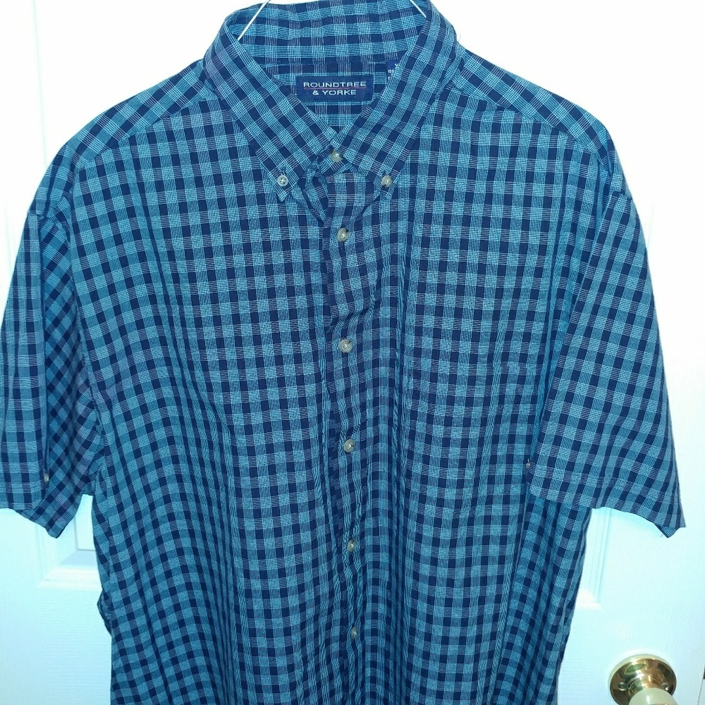 Menz short sleeve shirt  (blue on blue)